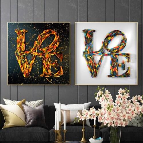 Graffiti Artwork Love on Canvas Print Oil Painting Set Wall Art Picture for Living Room Church Home Decoration Modern Cuadros