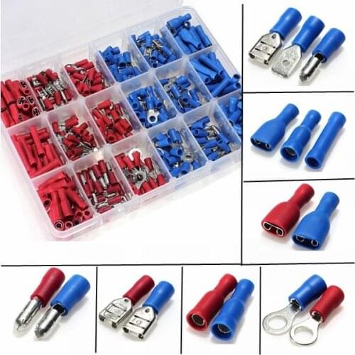 360Pcs Assorted Insulated Crimp Terminals Electrical Wire Connection Spade Set