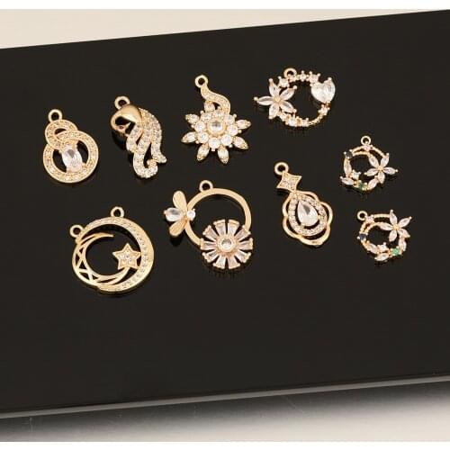 HAOSAW 4Pcs Choose/Jewelry Accessories/Jewelry Findings & Components/Pendant For Earrings/DIY Making/Hand Made/CZ Charms