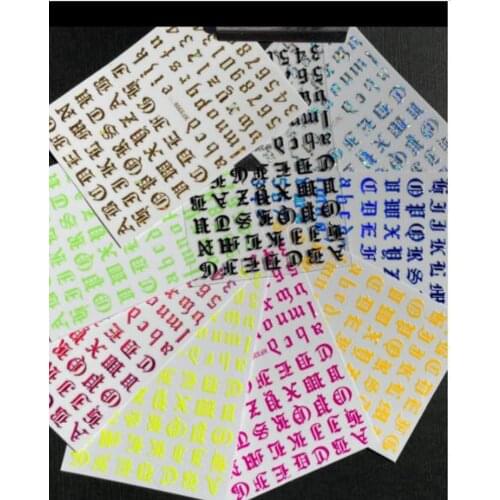 1/6/8/12pcs Retro number/ letter stickers, Old English Number Nail Stickers,3.75 in x 2.5 in or 95 mm x 65 mm Nail Decals