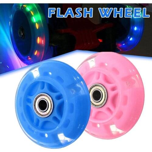 NEW 4 Pcs Inline Skates Wheels Flash Light Up with Magnetic Core Sliding Roller Skating