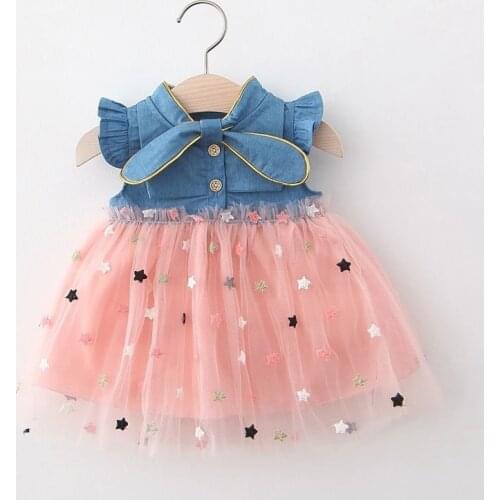 Newborn baby Girls clothes summer fashion denim dress for infant baby girls clothing babies birthday party tutu dresses dress
