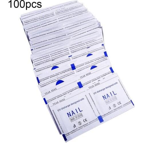 100Pcs Disposable Phototherapy Nail Gel Polish Remover Wipes Pads Foil Cleaner