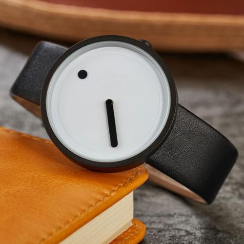 Creative Unique Simple Quartz Fashion Watches Cool Minimalist Style Wristwatch Stainless Steel Dot and Line Design Wristwatches