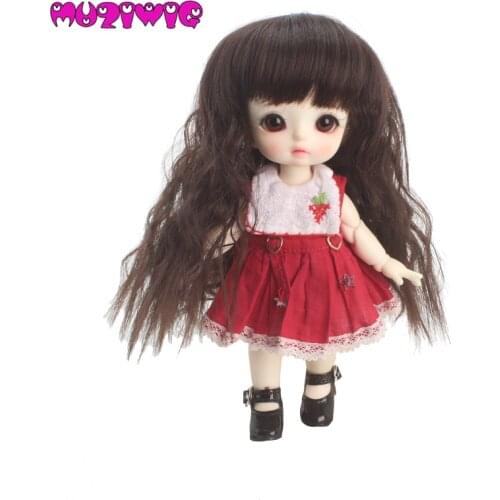 High-temperature Fiber Synthetic Long Curls Hair Wig with Air Bangs for 1/8 BJD On Sale In MUZIWIG