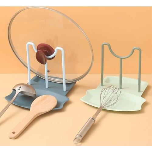 Plastic Pan Pot Cover Lid Rack Stand Spoon Holder Soup Spoon Home Storage Kitchen Tools