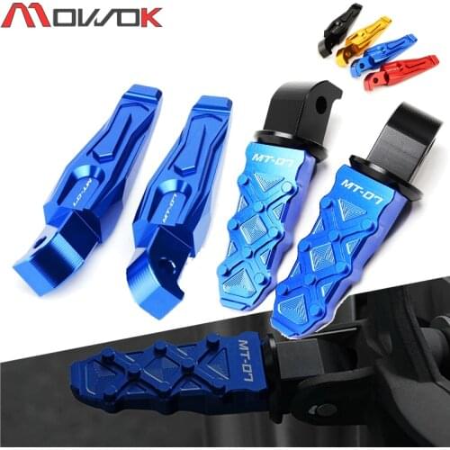 Motorcycle CNC Foot Pegs Pedals Foot Rests Rear Passenger Footrests for Yamaha MT-07 2014-2021 2020 2019 2018 MT 07 Mt07