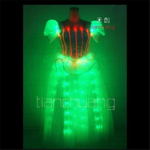 Full colorProgrammable dance dress led costumes ballroom singer wears stage show clothing disco wedding colorful lighting
