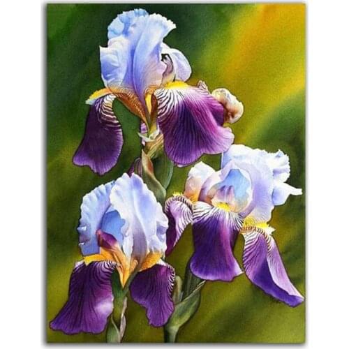 Full Resin iris diamond painting Cross Stitch Square round Diamond Mosaic Craft Diamond Embroidery Diy Needlework flower