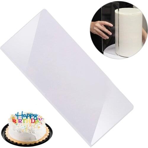 Transparent Cake Scraper Acrylic Cream Scraper Icing Frosting Buttercream Large Cake Smoother Scraper For Kitchen Baking Tools