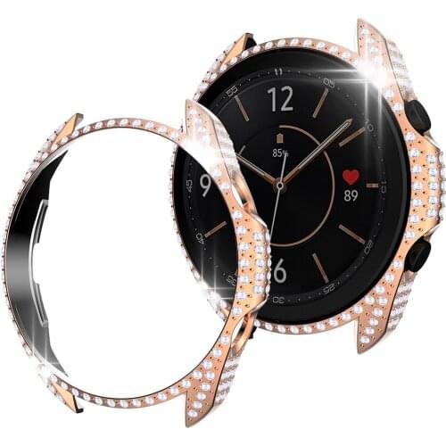Luxury Women Full Rhinestone Case for Samsung Galaxy Watch 3 41mm 45mm Cover Watch3 Bling PC Hard Bumper Slim Frame