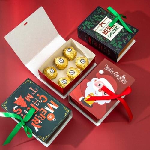 Christmas Magic Book Gift Box Chocolate Candy Box Baby Shower Party Packaging Boxes Christmas Decorative Bags