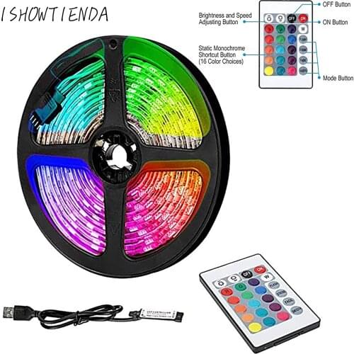 LED Strip With Plug With Multi-color Light 5050 Flexible LED Strip 1/2/3/4/5m Luminous Toys Aircraft Remote Control