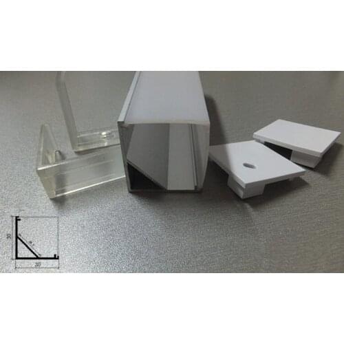 Corner Mount Aluminum LED Strip Light Fixture Kitchen Under Cabinet Profile Kit 100cm Free Shipping Easy Installation DC 12V