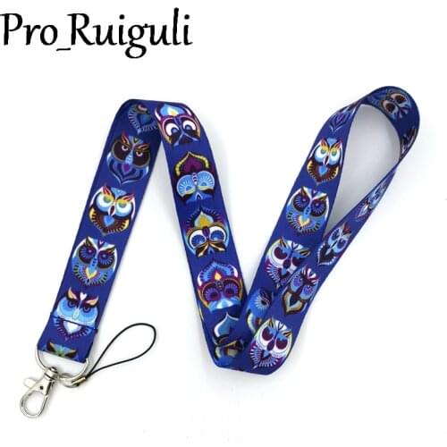 Owl animal Neck Strap Lanyard keychain Mobile Phone Strap ID Badge Holder Rope Key Chain Keyrings cosplay Accessories Gift
