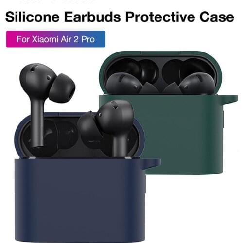 1pcs Silicone Case For Xiaomi Airdots Pro 2 TWS Wireless Bluetooth Earphone Protective Cover For Air 2 Headphone Box With Buckle