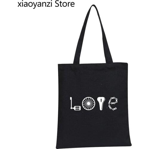 Love Bikes Eco Reusable Girls Fashion Handbag New Causal Funny Bicycle Lover Shopper Bag Cool Streetwear Shoulder Bags Canvas