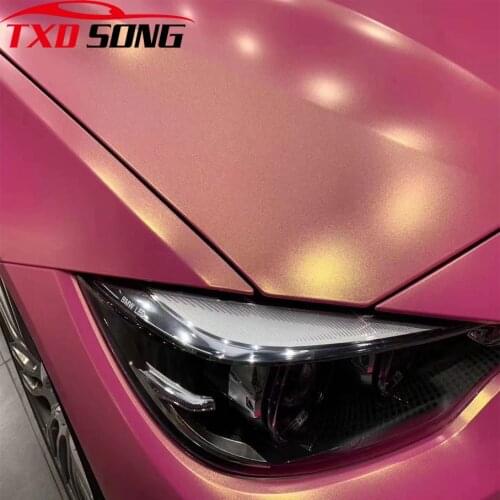 10/20/30/40/50/60x152CM Pink golden sand glitter wrap film with air free bubbles Pink golden glitter pearl car sticker