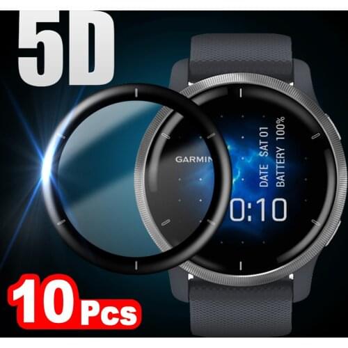 10Pcs 5D Soft Fibre Glass Protective Film For Garmin Venu 2 2S Full Curved Cover Screen Protector for Garmin Venu Smart Watch