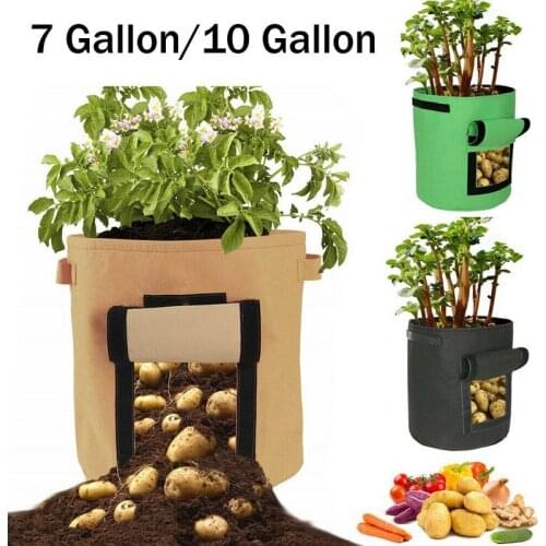 5/7/10 Gallon Plant Grow Bags Home Garden Potato Pot Greenhouse Tomatoes Vegetable Planting Bags Moisturizing Jardin Growing Bag