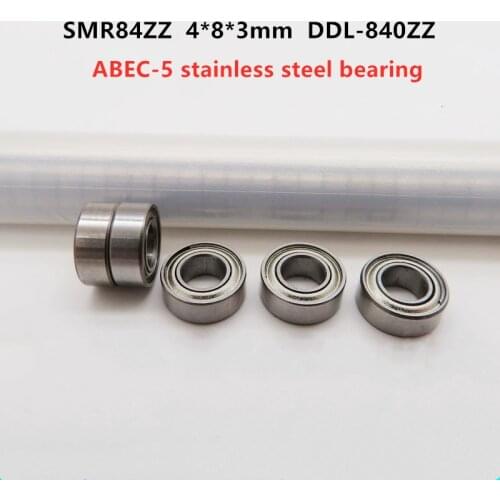 50pcs ABEC-5 SMR84ZZ 4*8*3 mm DDL-840ZZ stainless steel miniature ball bearing SMR84 -2Z 4mmx8mmx3mm