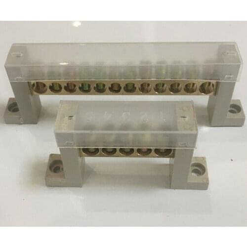 7*10mm 7x10mm 5P 7P 5 7 Hole Positions Power Distribution N Neutral Wire Row Plastoc Brass Screw Connector Bar Terminal Block