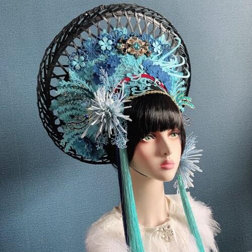 Exaggerated large performance hat for women stage singer accessories fashion photographic studio hat model headpiece carnival