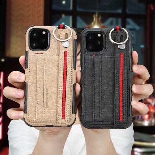 For iphone 11 pro max Card Insert Back Case for iphone X XS XR XS MAX Lanyard cord Holder Back Case for iphone 6 6s 7 8 plus