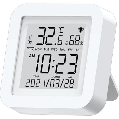 NEOCoolcam Tuya Smart Life WiFi Temperature Humidity Sensor Indoor Hygrometer Thermometer LCD Display Real Time Update USB Power