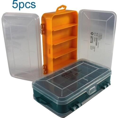 Double-Side 13 Grids Portable Transparent Screws Storage Box Multifunctional Storage Case Plastic Tool Box