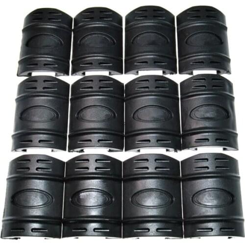 FIRECLUB 12 Pcs New Tactical Weaver/ Picatinny Black Khaki Rubber Handguard Quad Rail Covers