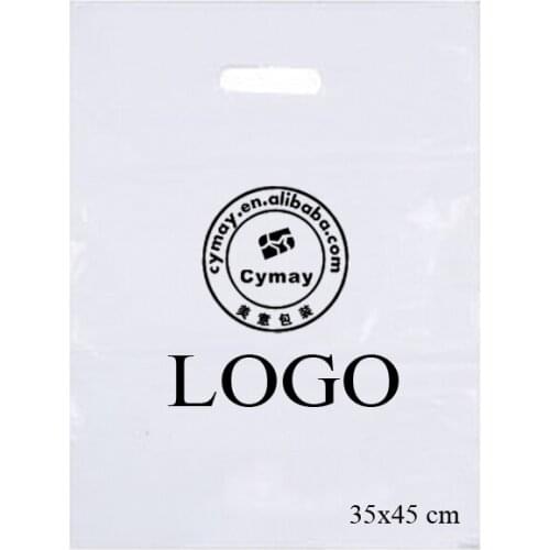 Custom Plastic Bags 35x45cm(13.8"*17.8") Customized One Color Print Plastic Bags 500Pcs/Lot