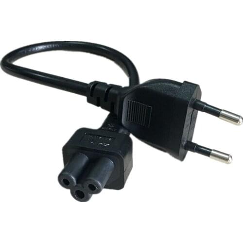 Power Adapter Cord Cable 30cm EU Plug 2 Pin Male To IEC 320 C5 For Notebook Power Supply