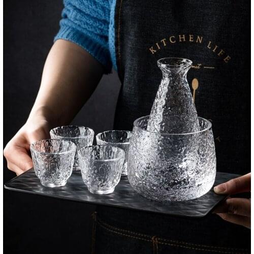 Japan Style Alcohol Container Flask Groomsmen Gifts For Wedding Wine Glass Drinkware Small Bottle 210ML Cups Sets