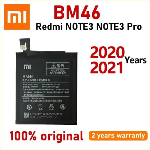 Xiao Mi New 100% Original 4000mAh BM46 Battery For Xiaomi Redmi Note 3 Note3 Pro In Stock Batteries Bateria