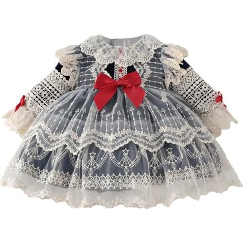 Baby girl long sleeve princess lace dress for 1 2 3 4 5 years autumn infant girls Christmas dress 2020 girl party wedding dress