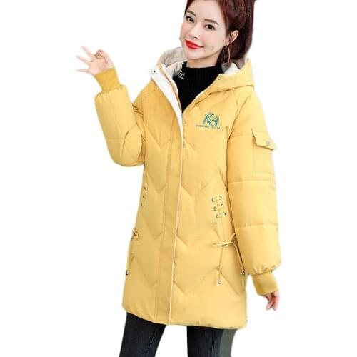 2021 New Cotton Jacket Women Long Korean Down Cotton Jacket Plus Size Winter Fashion Thick Warm Hooded Parka Overcoat Ropa Mujer