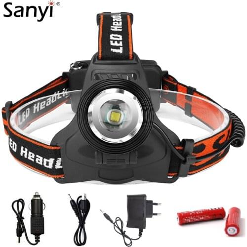 Zoomable Headlamp XML T6 LED Head Flashlight Torch Rechargeable 18650 Head Light Forehead Lamp Headlight Bicycle Fishing Lantern