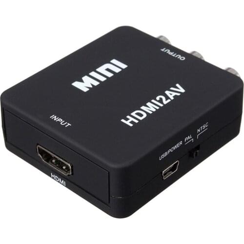 Mini HDMI to RCA Composite Video Audio AV Adapter Converter Adapter 720P 1080P