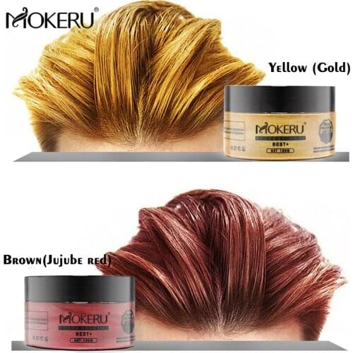 Mokeru 2pc/lot Hair Paint Wax Grey Ash Brown Hair Color Dye Cream Temporary Hair Dye Mud Wax For Hair Styling Care
