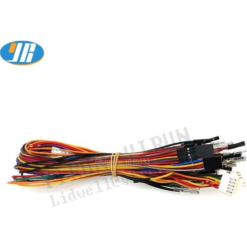 One Set Dupont Interface Harness Wire For 2 Player Arcade PC PS3 USB Encoder 2.8MM Female Terminal For SANWA joystick buttons