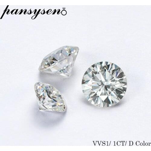 PANSYSEN 6.5MM Round Cut 1CT 100% Natural Moissanite VVS1 D Color Loose Gemstones DIY Customize Jewelry with GRA Certificate