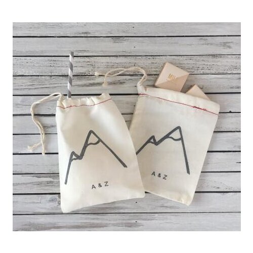 Personalized Mountainscape winter wedding Hangover Kit favor gift Welcome Bags Bachelorette bridal shower Cactus party gift bag