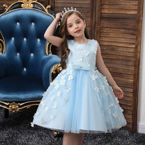 Princess Flower Girl Dress Summer Tutu Wedding Birthday Party Kids Dresses For Girls Childrens Costume Teenager Prom Designs