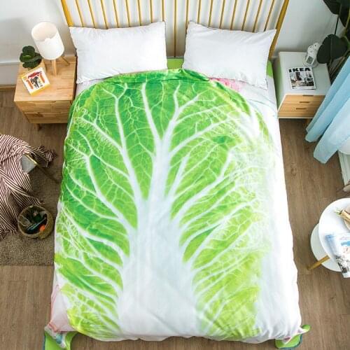 Throw Blankets Cartoon Cabbage Bed Quilt Printing Home Car Sofa Throws Summer Cool Office Quilts for Kid Adult Bed Throw Blanket