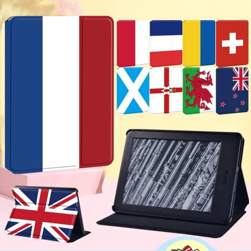 Shockproof Tablet Case for Amazon Kindle EReader Paperwhite 1 2 3 4 - Flip Flag Pattern Cover Casefor Kindle (8th Gen/10th Gen)