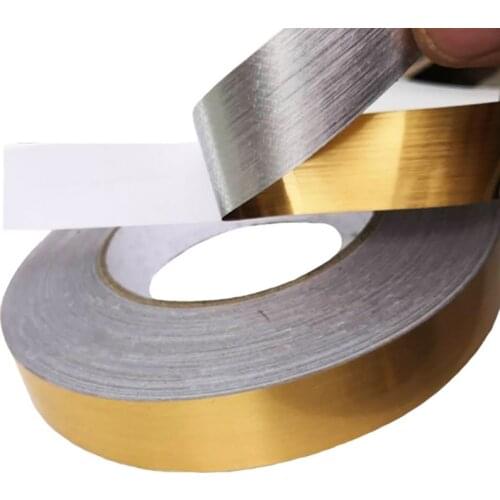 Self Adhesive Floor Tile Sticker Waterproof floor Wall Gap Seamless Sealing Tape Strip Home Bathroom Decoration Gold/Silver
