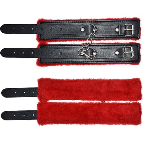 Sexy Adjustable Sex Bondage Exotic Accessories Handcuff Ankle Cuff Restraints Bondage PU Leather Plus Sex Toy Restraints