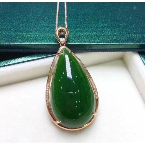 S925 silver inlay and Tianbi jade clavicle chain style fashion, beautiful and generous2950
