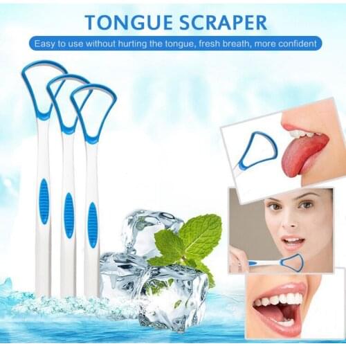 1PC Tongue Scrap Brush Cleaning Scraper Oral Care Keep Fresh Breath 3 Colors Random Deep Remove Food Residue Tongue Cleaners
